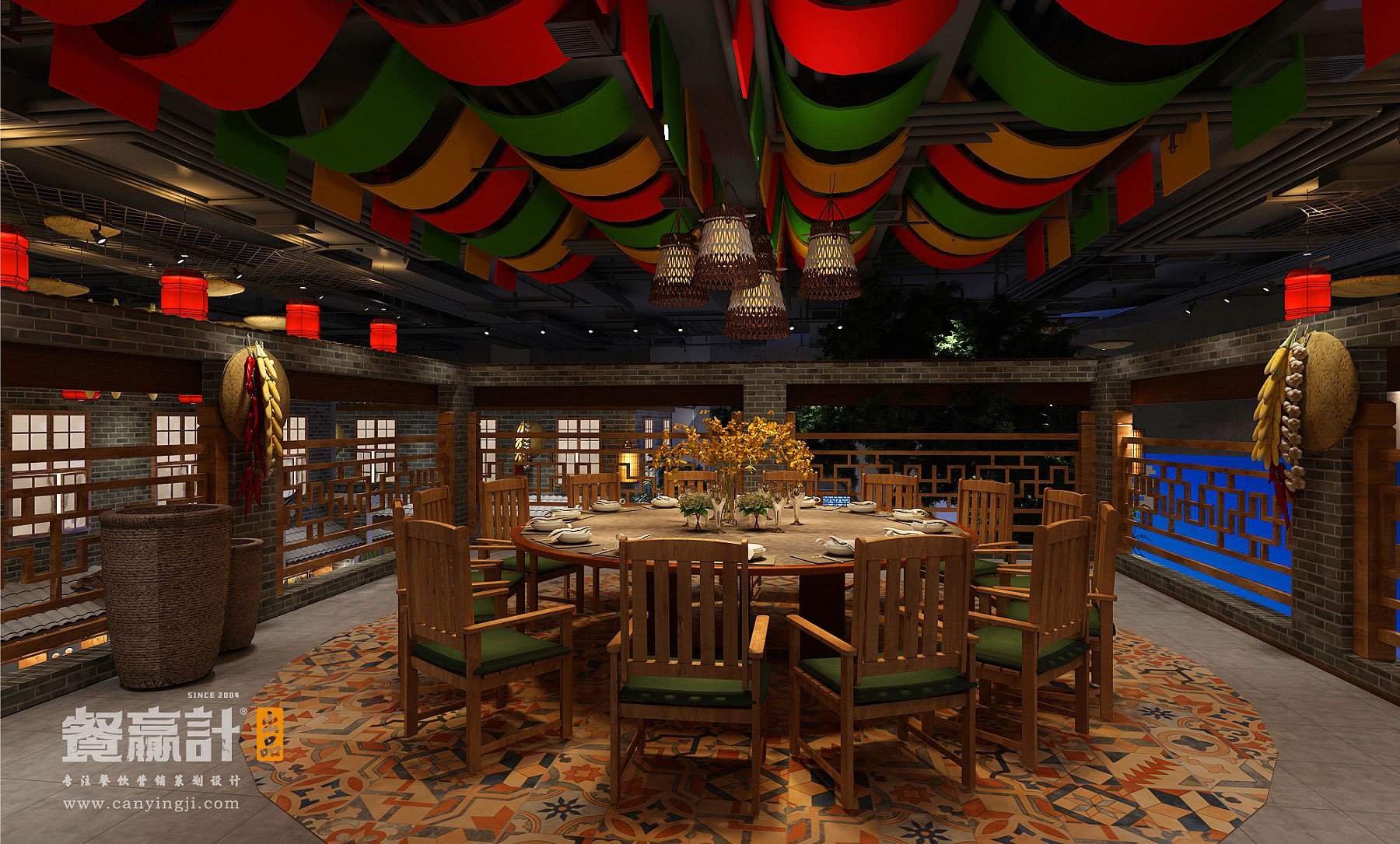 湖北重餐饮湘菜馆餐厅空间设计——外婆的灶屋超大包房空间设计