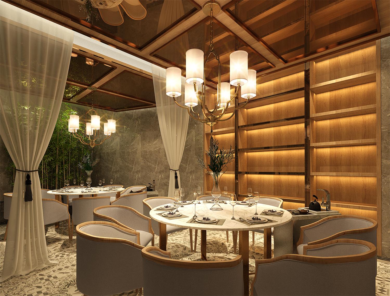 粤式早茶深圳餐厅空间设计——趣茗轩创意茶楼大包房空间设计